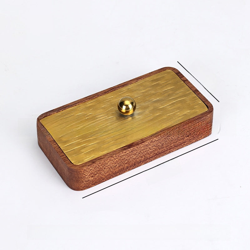 Gold & Walnut Wood Desk Organizer Set | Business Card Holder & Pen Cup | Luxury Office Accessories | Modern Minimalist Desktop Organizer