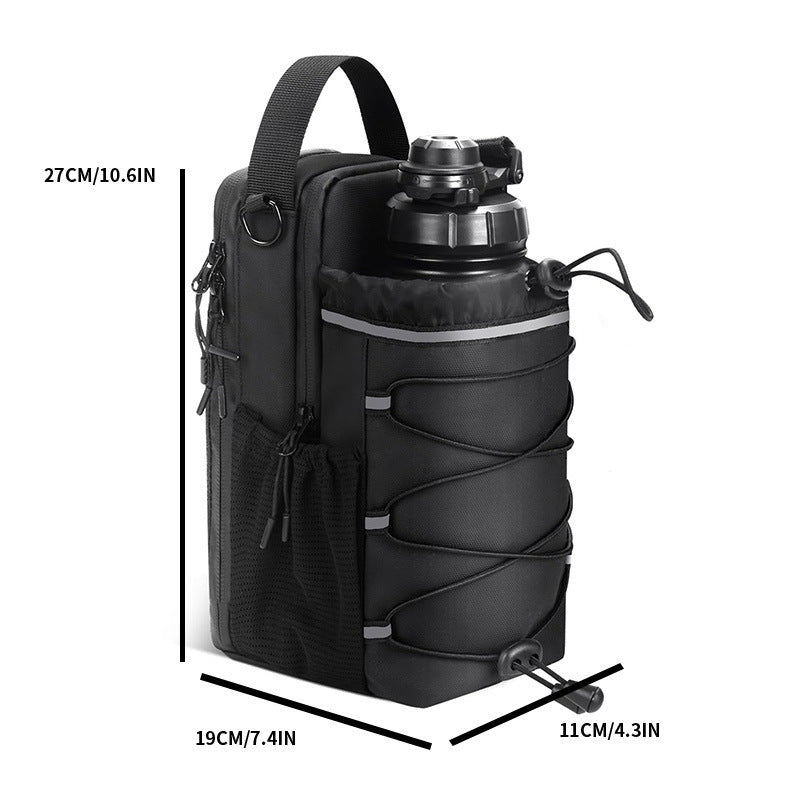 Large Water Bottle Carrier Bag with Shoulder Strap & Handle | Fits 64oz 128oz Jugs | Crossbody Bottle Holder Pouch with Pockets