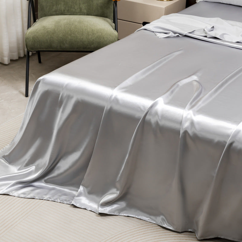 Black Satin Bed Sheet Set | Luxury Silky Smooth Bedding Set with Pillowcases