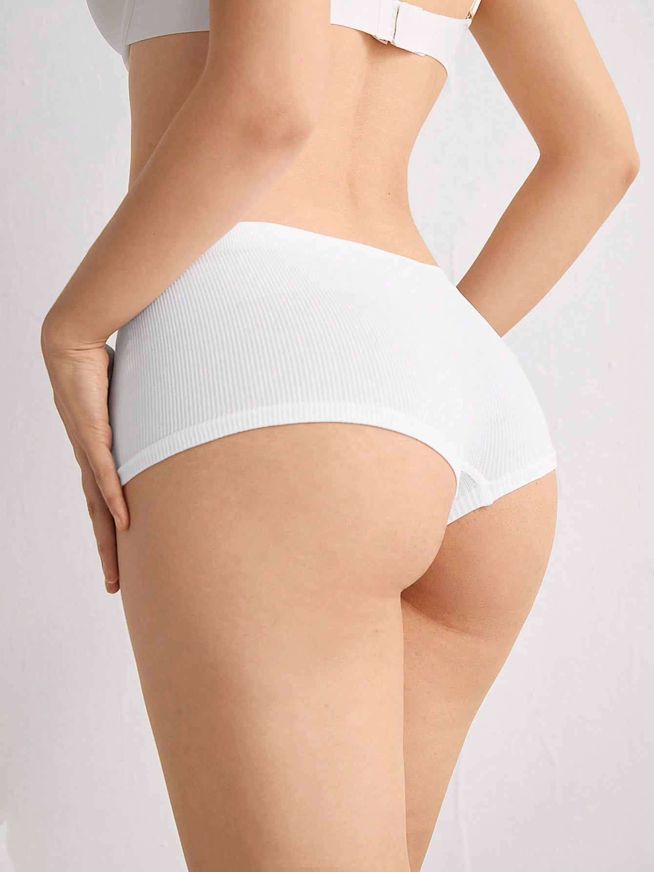 Black Ribbed Seamless Boyshorts for Women Soft High Waist Boy Cut Panties Stretchy Everyday Underwear