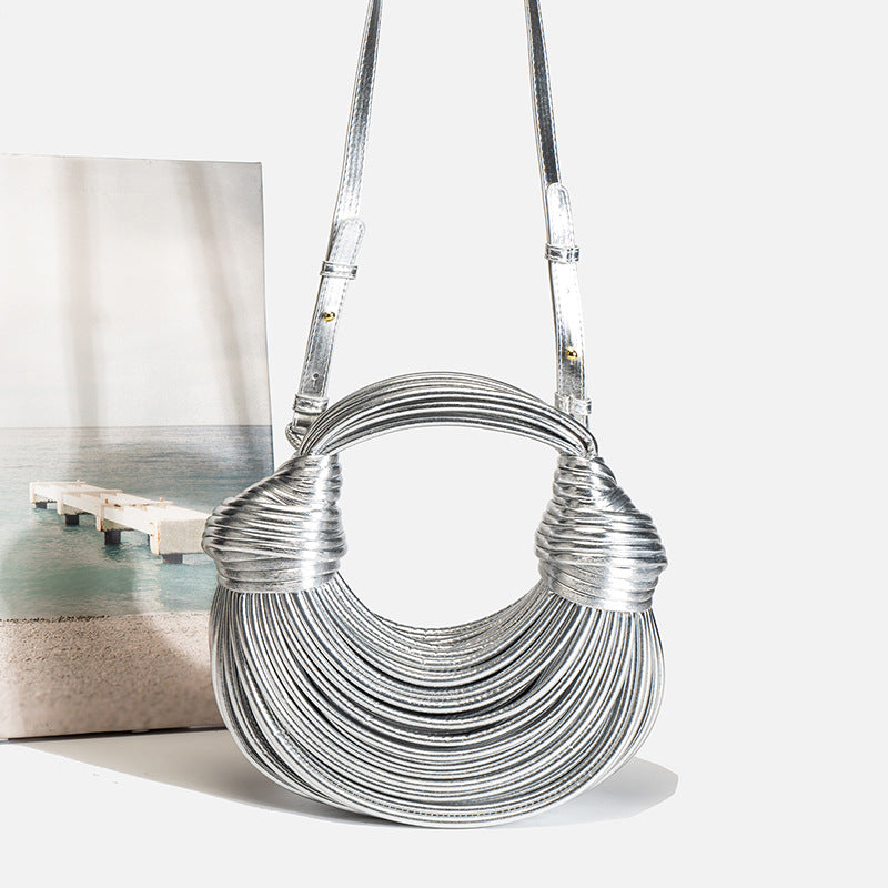 Gold Wire Sculptural Bag - Statement Metal Art Clutch | Women's Avant-Garde Evening Handbag | Unique Fashion Art Piece