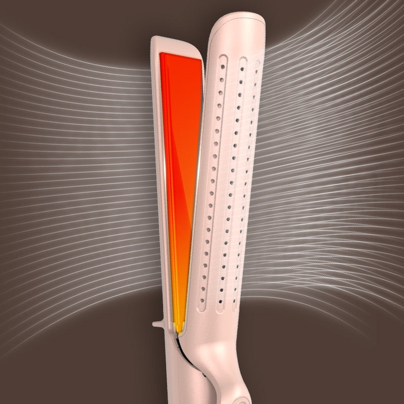 Haarglätter mit perforierter Luftzirkulation | 140–220 °C, Keramikplatte, pinkfarben | Professioneller Ionen-Haarglätter mit belüfteten Noppenplatten für Damen 