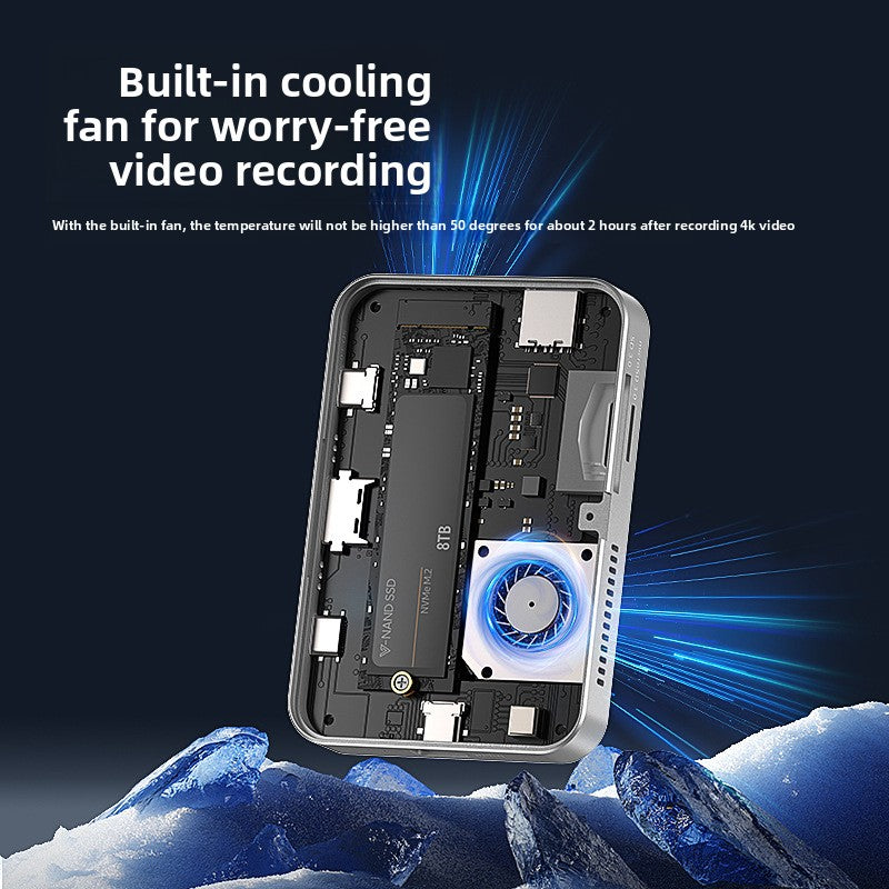 Magnetic 8-Port Docking Station with Hard Drive Enclosure & Built-In Turbo Fan | MagSafe iPhone Hub | 10Gbps USB-C SD Card Reader