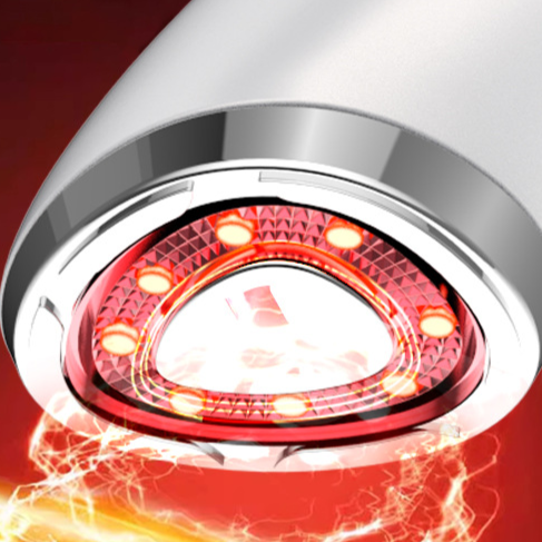 7-in-1 Red LED Light Therapy Facial Wand | Hot + EMS + Ion + LED Skin Rejuvenation Beauty Device for Anti-Aging & Lifting