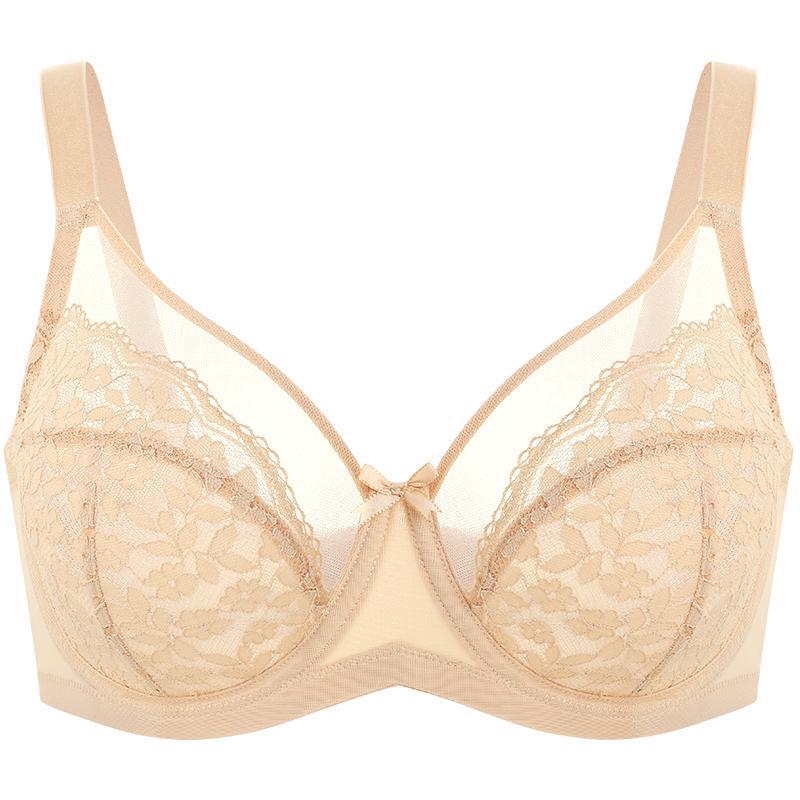 Weißer Bügel-BH aus Spitze für Damen | Vollständige Abdeckung, ungefüttert, mit floralen Spitzen-Cups | Stützender Alltags-BH für alle Cup-Größen | Weltweiter Gratisversand 