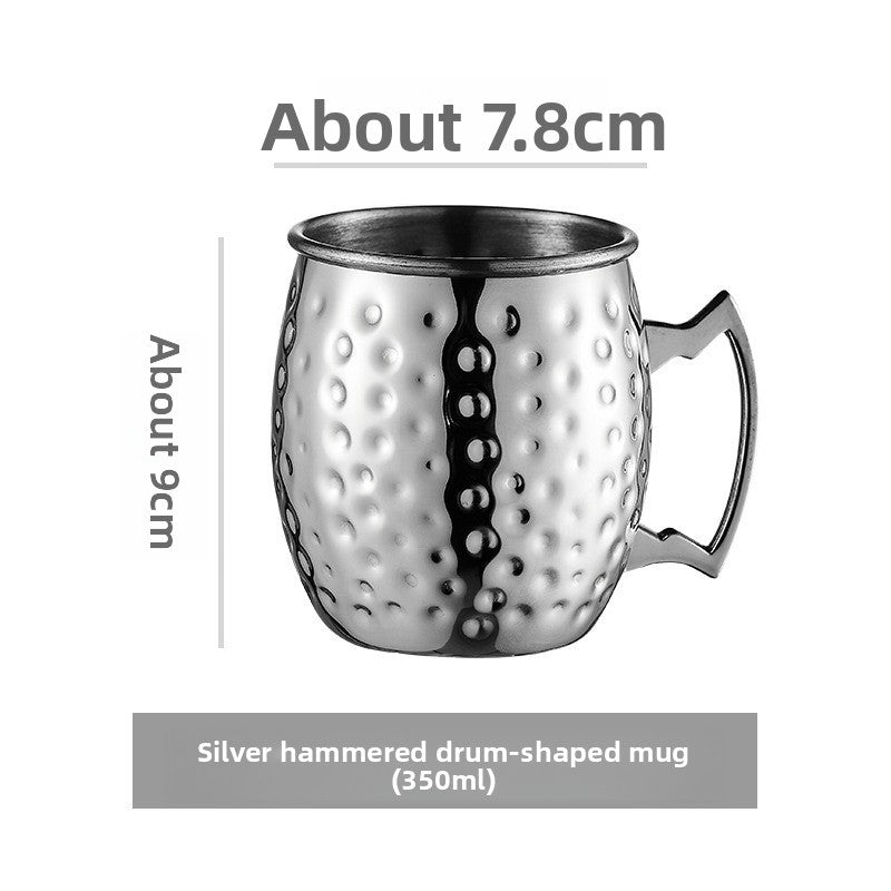 Hammered Moscow Mule Mug | Copper Rose Gold & Black Stainless Steel Cocktail Cup | Premium Bar Drinkware for Home & Party