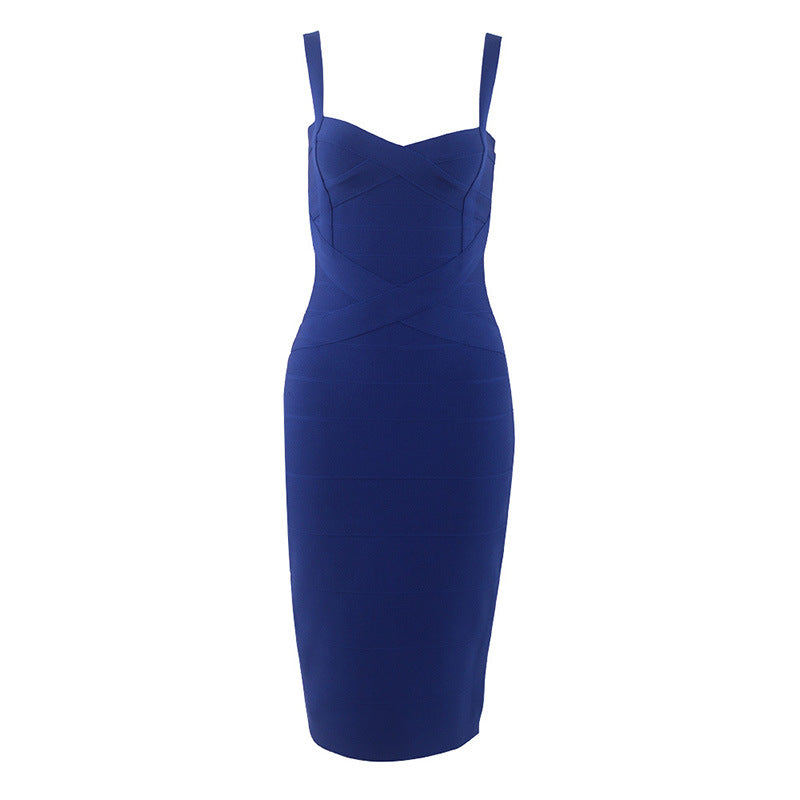 Women's Green Bandage Bodycon Midi Dress | Sweetheart Neck Strappy Sleeveless Club Party Dress | Figure Hugging Evening Wear