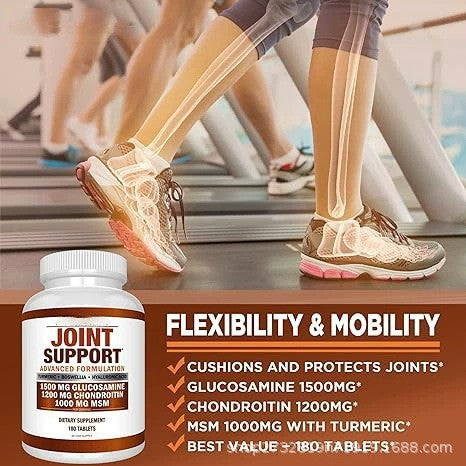 Joint Support Advanced Formulation - 1500mg Glucosamine, 1200mg Chondroitin, 1000mg MSM with Turmeric, Boswellia & Hyaluronic Acid - 60 Capsules 60 Day Supply for Joint Health & Mobility