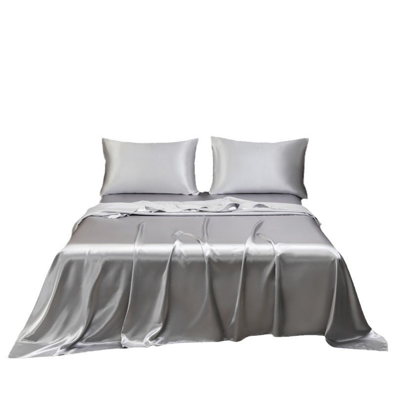Black Satin Bed Sheet Set | Luxury Silky Smooth Bedding Set with Pillowcases