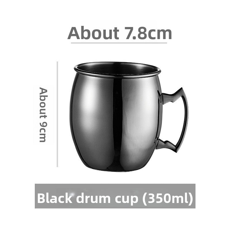 Hammered Moscow Mule Mug | Copper Rose Gold & Black Stainless Steel Cocktail Cup | Premium Bar Drinkware for Home & Party