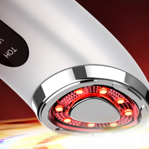 7-in-1 Red LED Light Therapy Facial Wand | Hot + EMS + Ion + LED Skin Rejuvenation Beauty Device for Anti-Aging & Lifting