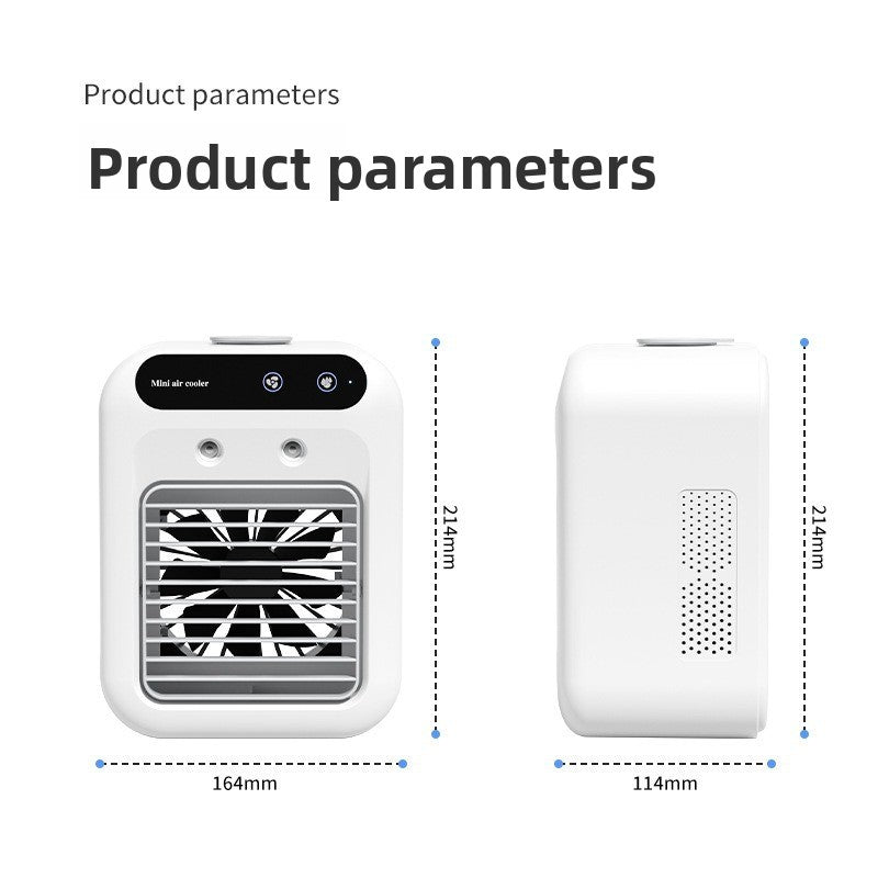 Mini Portable Air Cooler USB Charging Desktop Personal Air Conditioner Fan with Water Cooling Mist for Home Office Bedroom Travel