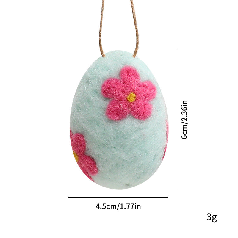 Felt Wool Easter Ornament Set 6pc | Handmade Chick Bee & Flower Egg Hanging Decorations | Spring Tree & Home Decor