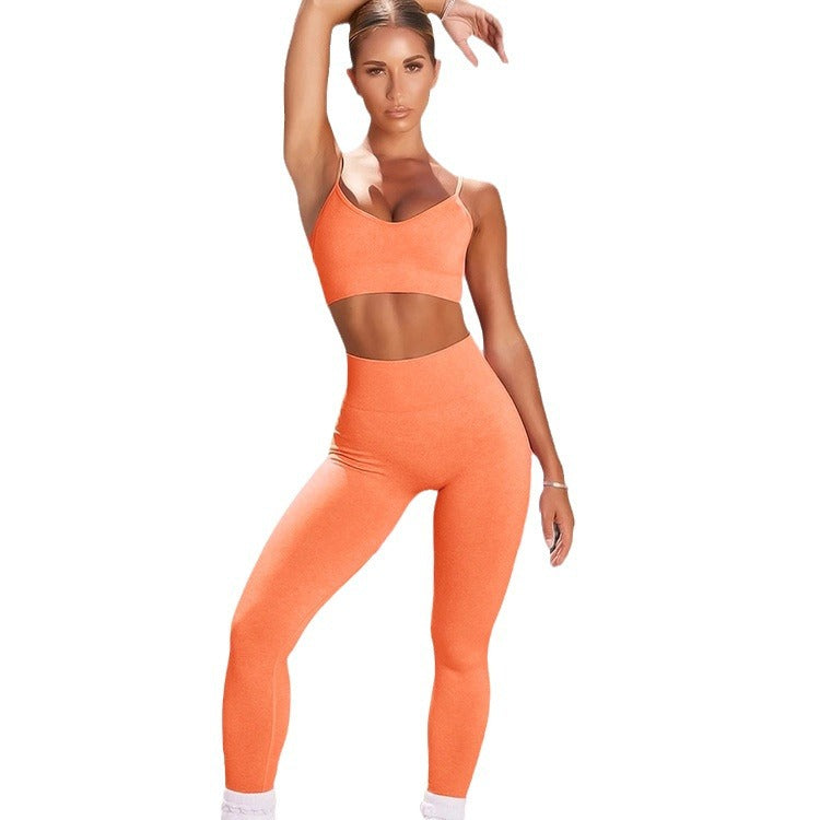 Black 2-Piece Workout Set for Women | High Waist Leggings & Sports Bra Gym Fitness Set