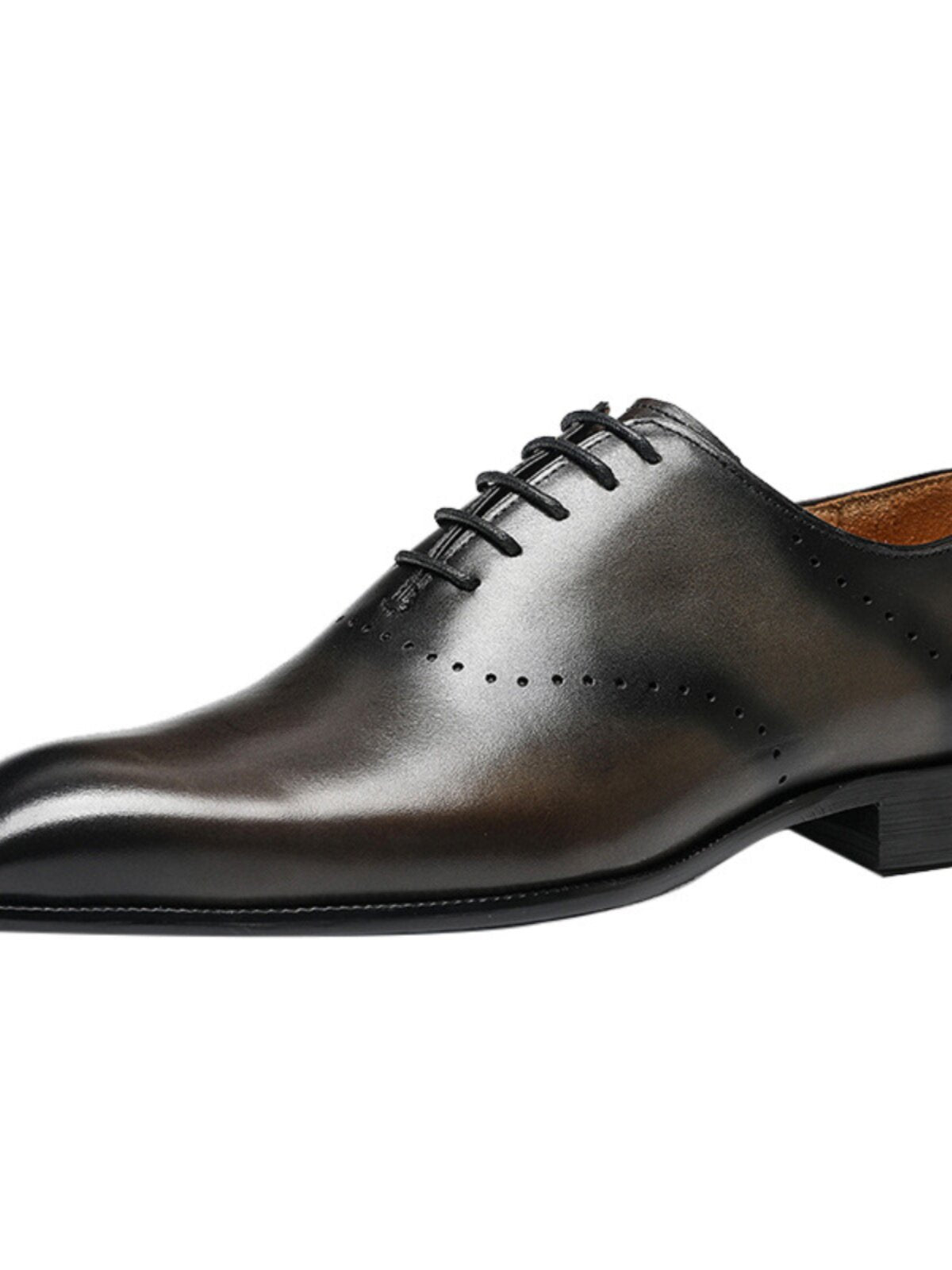 Men's Genuine Leather Oxford Dress Shoes | Black, Tan & Coffee Patina Lace-Up Formal Shoes
