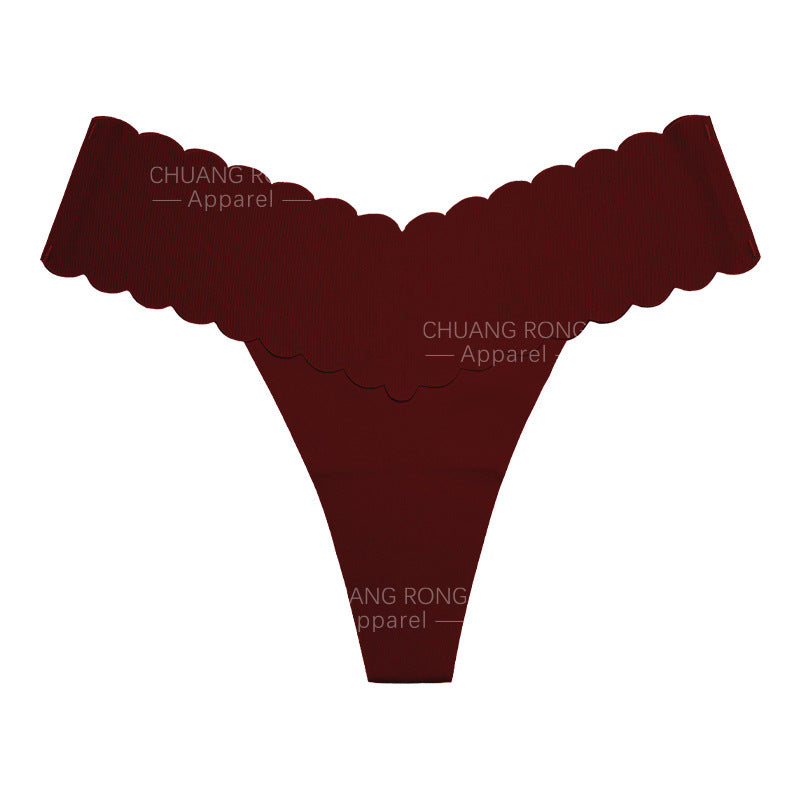 Women's Pink Seamless Panties | No-Show Scalloped Edge Underwear | Soft Invisible Briefs | Everyday Comfort