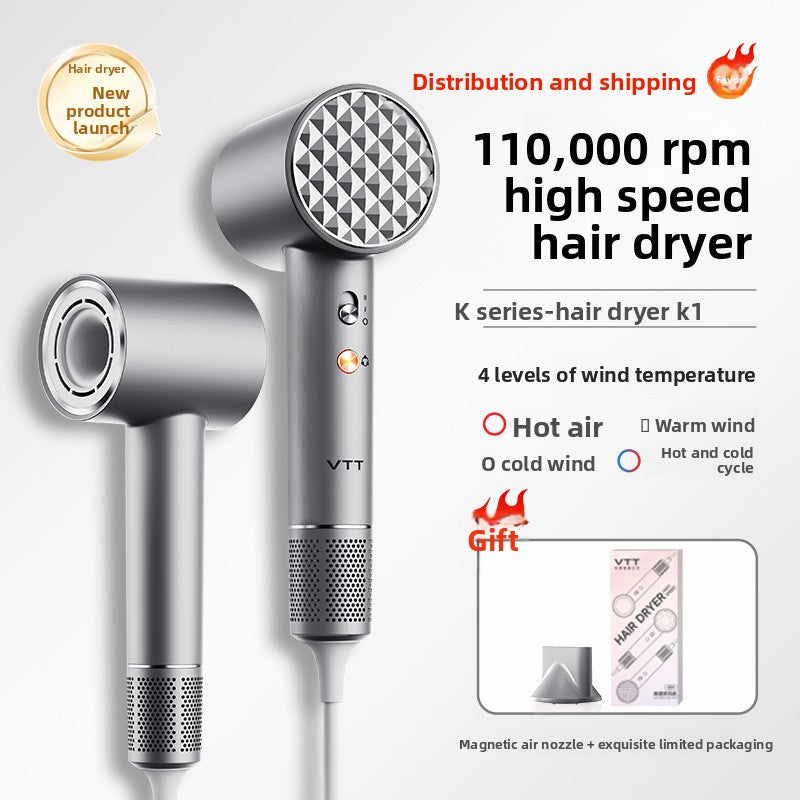 Ionen-Haartrockner 1400W negative Ionen | Schnelles Trocknen Anti-Frizz Föhn | Grau