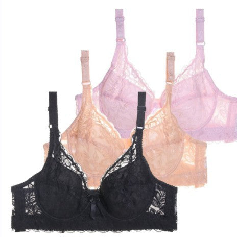 Weißer, voll deckender Floral-Spitzen-Bügel-BH | Push-Up-Stütz-BH | Damen Alltags- und Braut-Dessous-BH