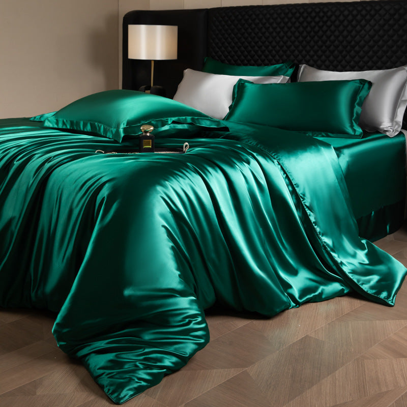 Luxury Black Satin Bedding Set | Silky Smooth Duvet Cover with Pillowcases - Queen & King