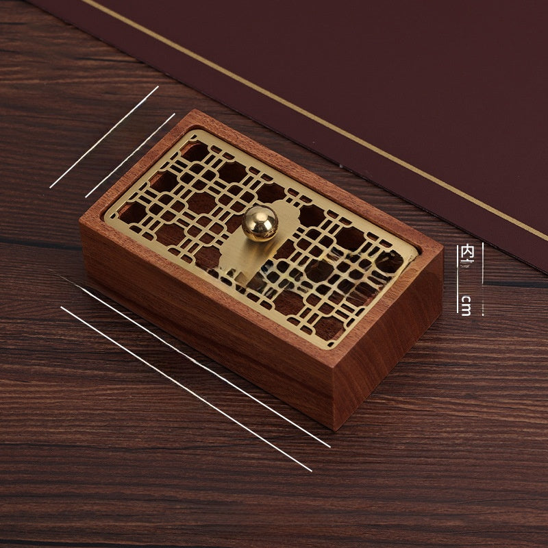 Gold & Walnut Wood Desk Organizer Set | Business Card Holder & Pen Cup | Luxury Office Accessories | Modern Minimalist Desktop Organizer