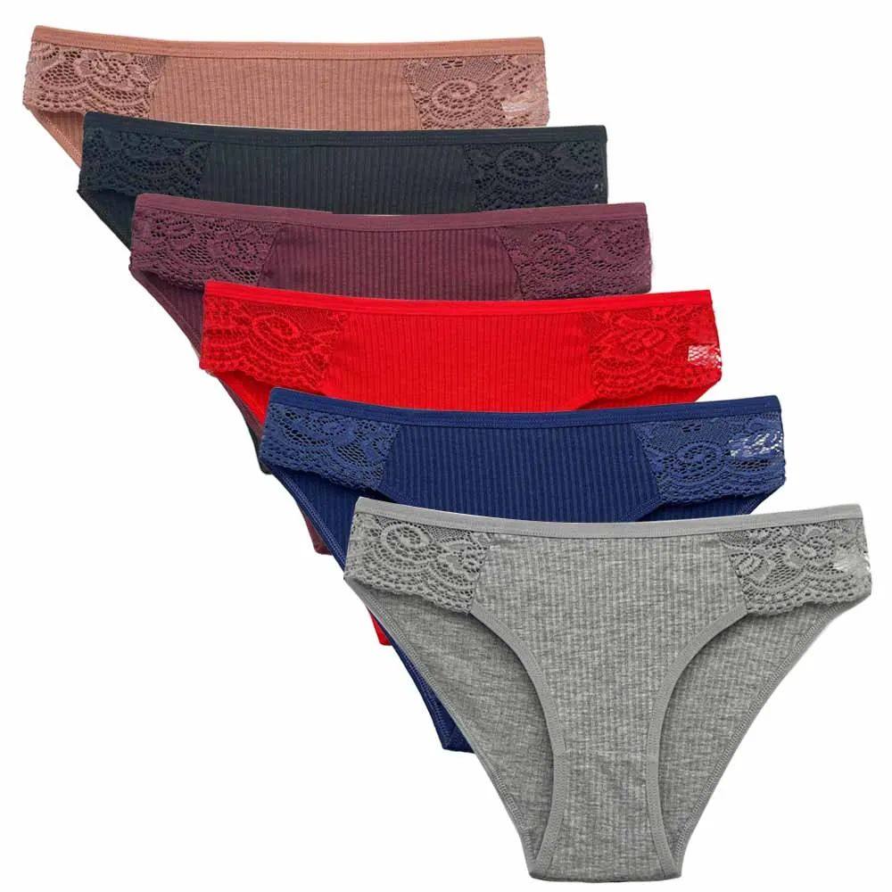 5 PCS Cotton Lace Bow Briefs for Women Soft Low Rise Hipster Panties Set Multicolor Everyday Underwear