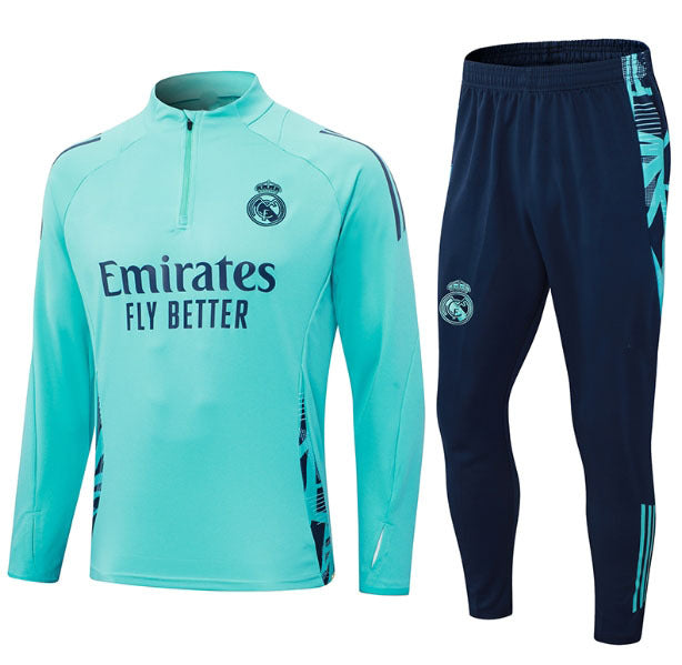 Tuta da Allenamento Real Madrid 2024 – Set Completo Adidas Nero & Oro | Emirates Fly Better