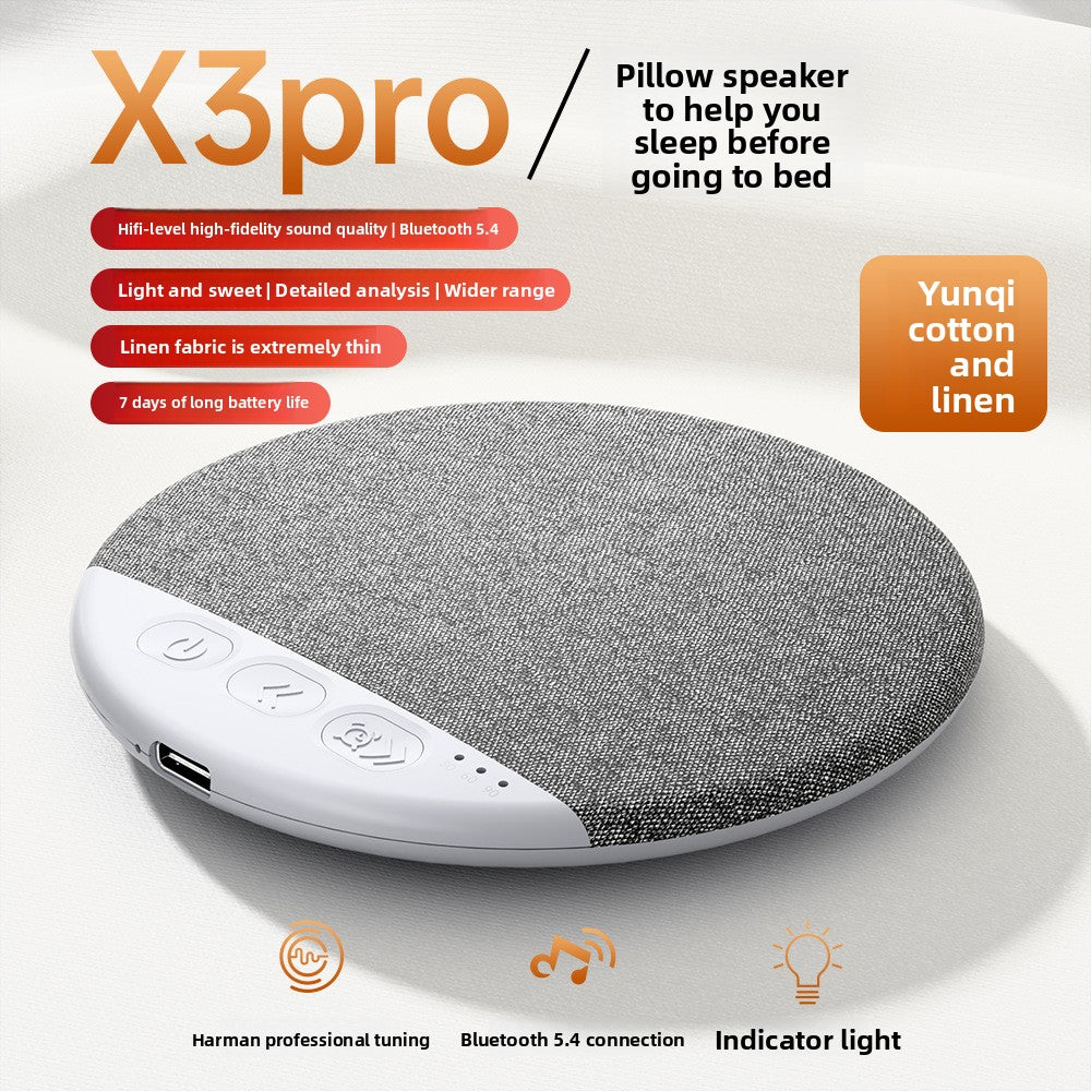 X3 Pro Bluetooth 5.4 Pillow Speaker | Cotton Linen Sleep Speaker | 7-Day Battery Harman Tuning HiFi Sound | Bedside Wireless Speaker