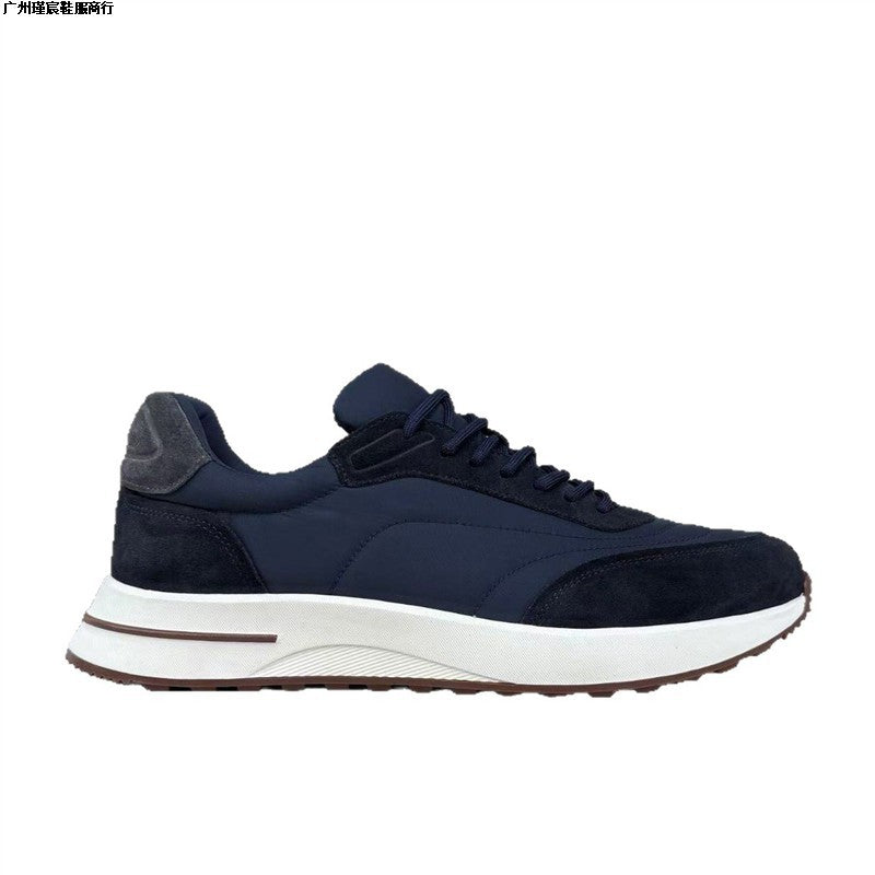 Loro Piana-inspirierte Navy Runner Sneaker | Hochwertiges Wildleder & Nylon | Luxuriöse Herren-Freizeitschuhe | Echtes Leder