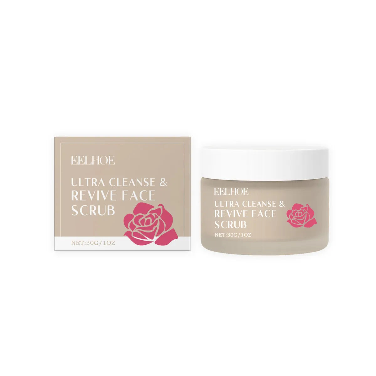EELHOE 4-Piece Skincare Set | Dark Circle Eye Cream + Anti-Aging Day Balm + Wrinkle Night Balm + Face Scrub | Complete Glow Kit