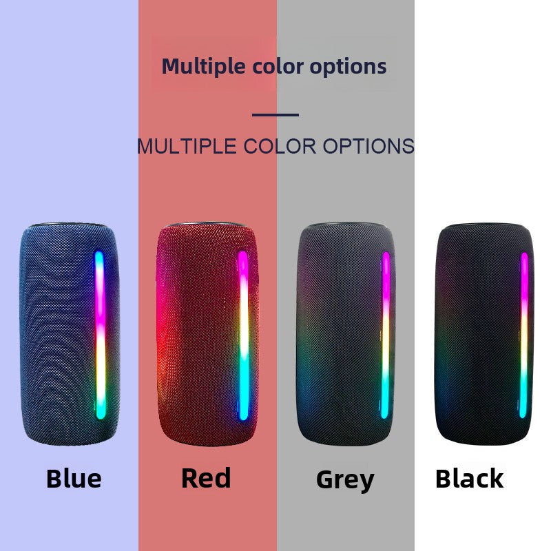 Blue RGB LED Portable Bluetooth Speaker | Fabric Wireless Speaker Deep Bass | Colorful Light Show Indoor Outdoor Party Speaker