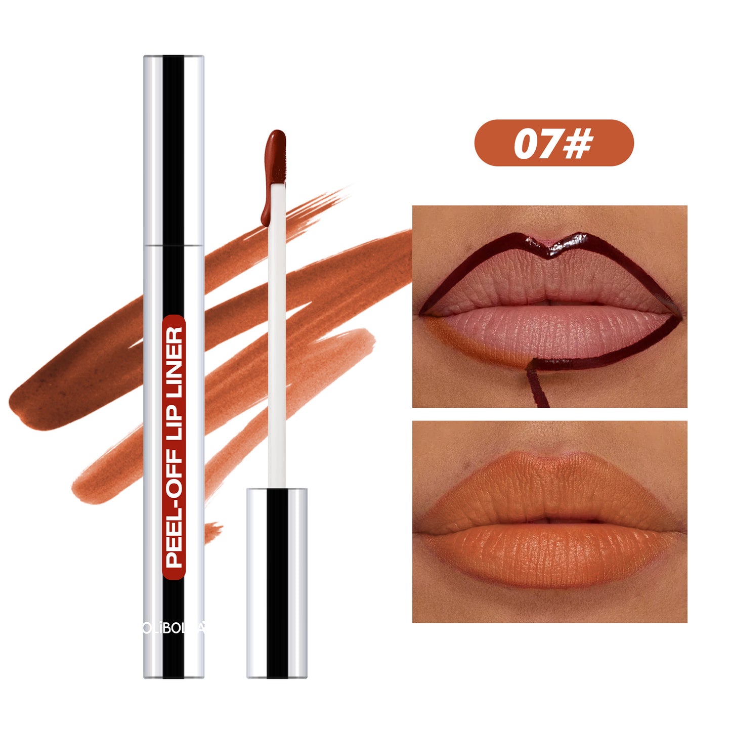 OLIBOLLA Professional Peel-Off Lip Liner | 8 Colors | Long Lasting Liquid Lip Liner Pen