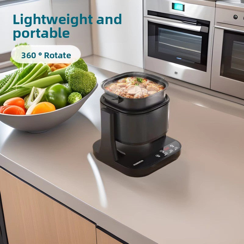 Cuocitore Elettrico Smart Portatile con Rotazione a 360° | Mini Pentola da Cucina con Controllo Touch | Elettrodomestico da Cucina Multifunzionale e Leggero