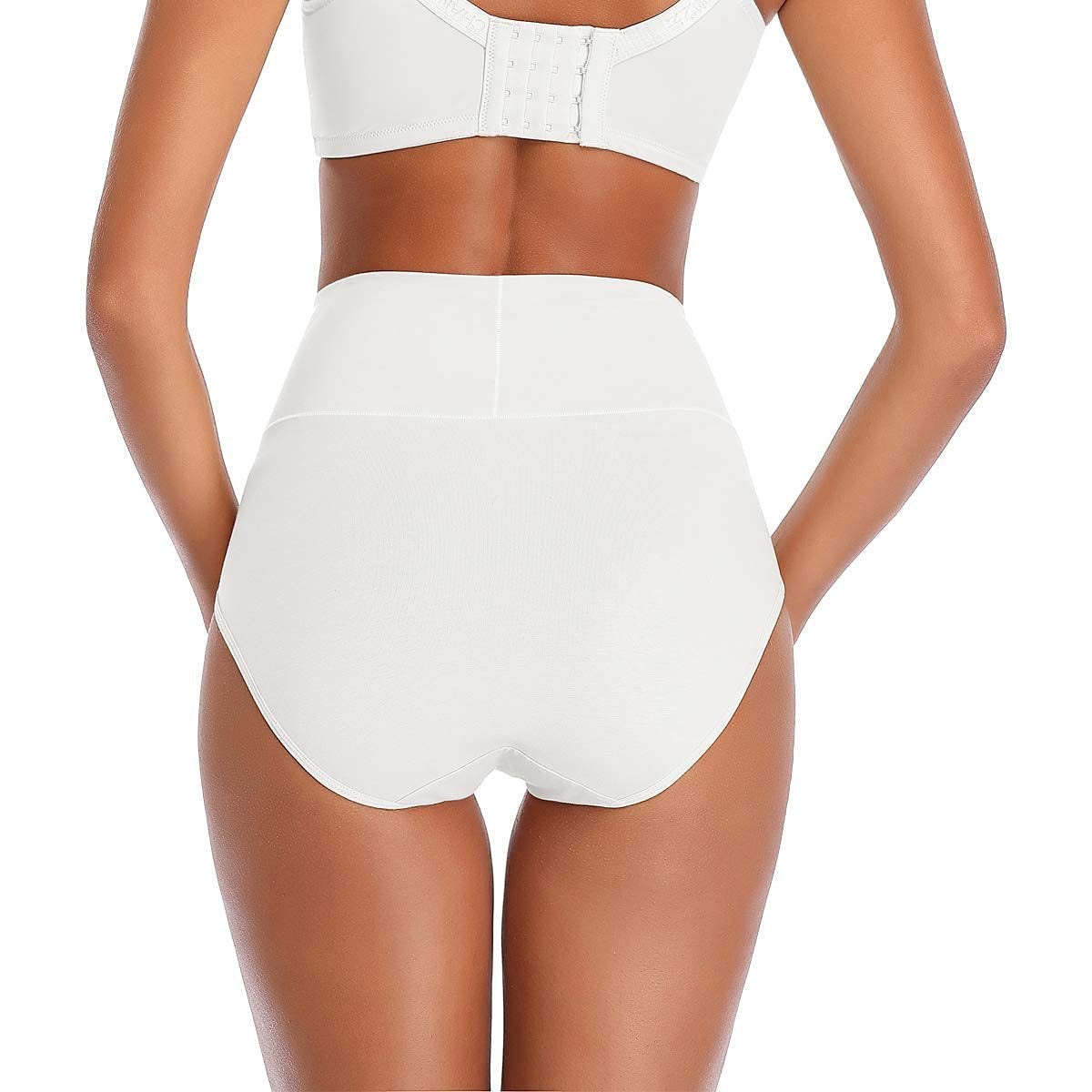 Slip da donna a vita alta in cotone | Mutandine contenitive a copertura totale | Culotte comode grigie | Taglie forti