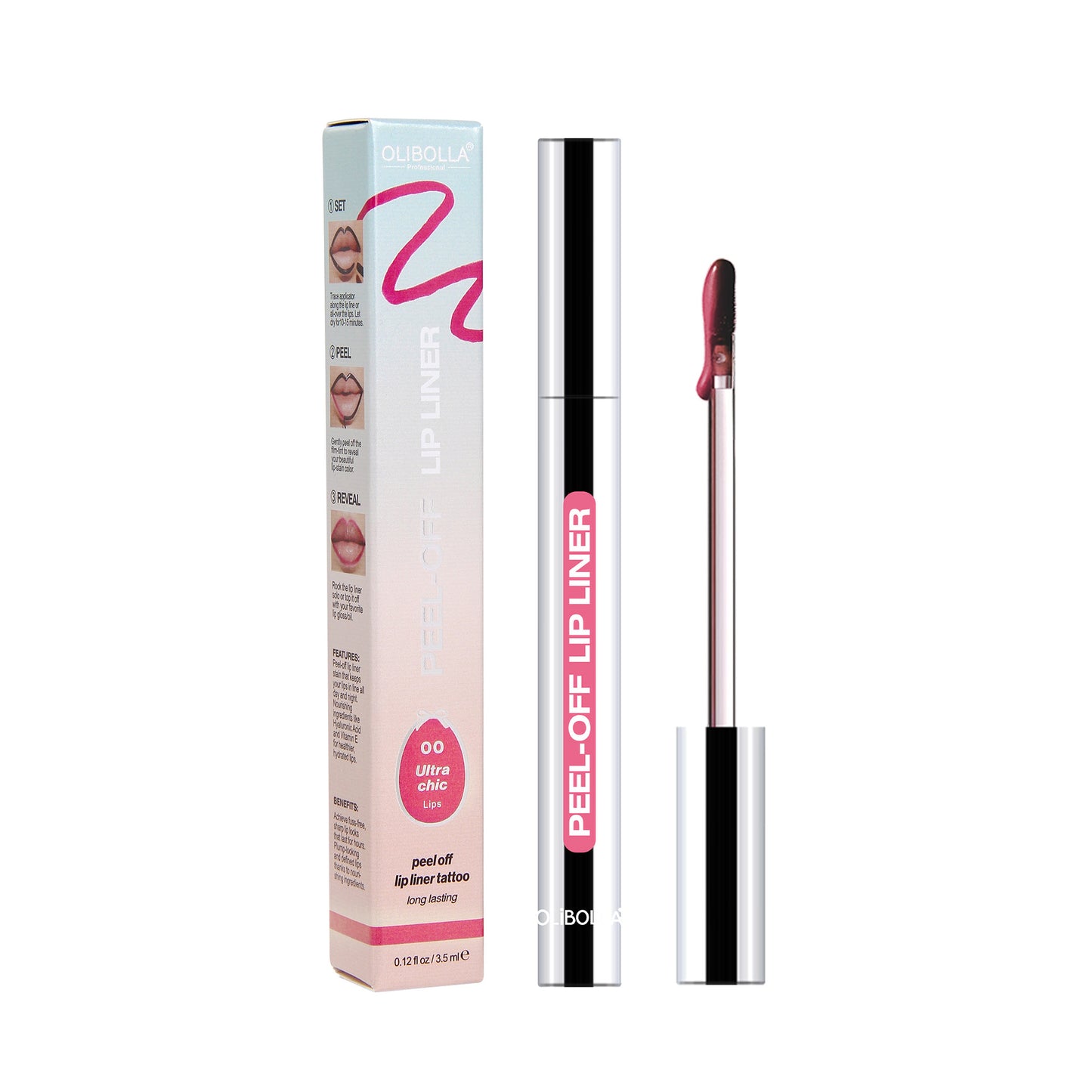 OLIBOLLA Professional Peel-Off Lip Liner | 8 Colors | Long Lasting Liquid Lip Liner Pen