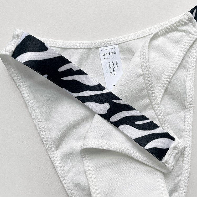 Damen Stringtanga mit Animal-Print, sexy, niedriger Bund, freche Höschen, Zebra-Leopardenmuster, Unterwäsche mit Taillenbund