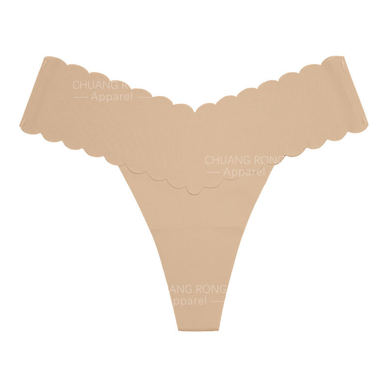 Women's Pink Seamless Panties | No-Show Scalloped Edge Underwear | Soft Invisible Briefs | Everyday Comfort