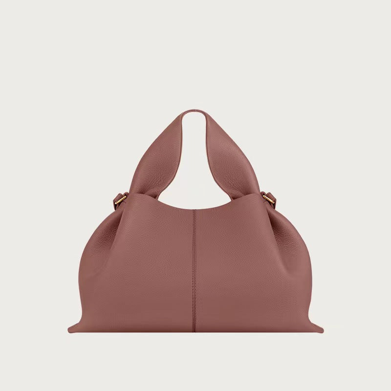 Polene Numero Un Bag in Black Pebbled Leather - Iconic French Handbag | Luxury Shoulder Bag with Top Handle