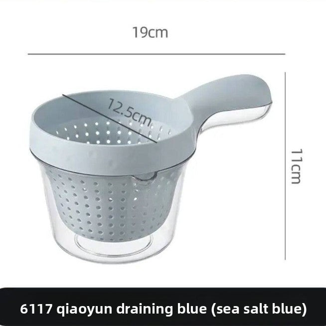 Spring Sea Salt Combo Pack | 2-Piece Kitchen Strainer Colander Set with Handle ? BPA-Free Plastic, Dishwasher Safe