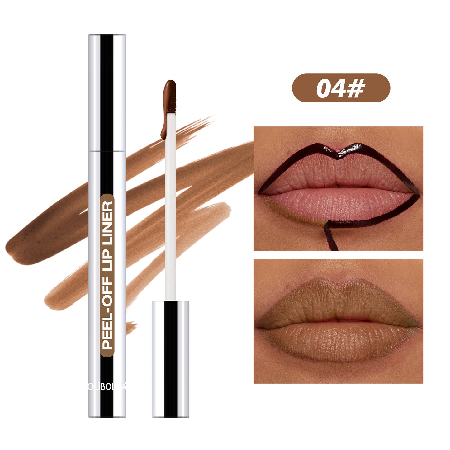 OLIBOLLA Professional Peel-Off Lip Liner | 8 Colors | Long Lasting Liquid Lip Liner Pen