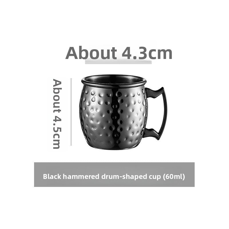 Hammered Moscow Mule Mug | Copper Rose Gold & Black Stainless Steel Cocktail Cup | Premium Bar Drinkware for Home & Party