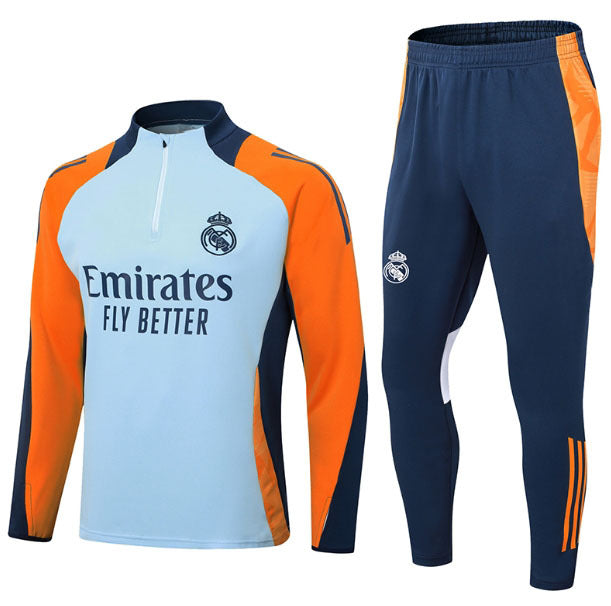 Tuta da Allenamento Real Madrid 2024 – Set Completo Adidas Nero & Oro | Emirates Fly Better