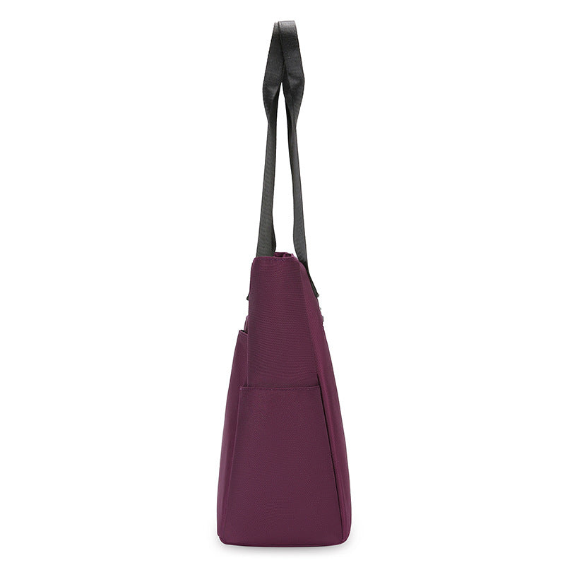 Burgundy Canvas Tote Bag - Large Shoulder Bag with Multiple Pockets | Wine Red Everyday Tote for Work, School & Travel