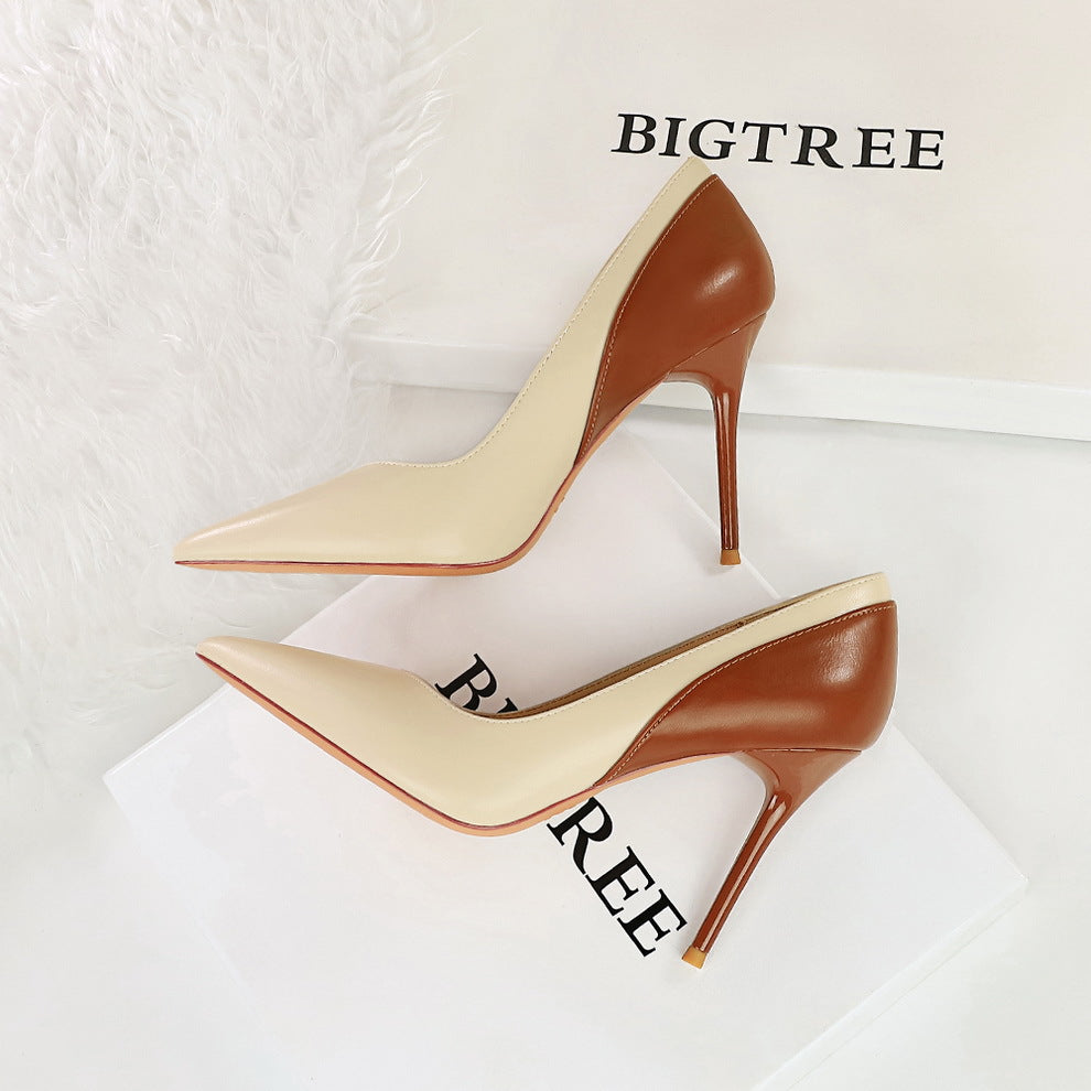 Tan Caramel Leather Bow Detail Pointed Toe Stiletto Pumps | Women's Designer Inspired High Heel Shoes