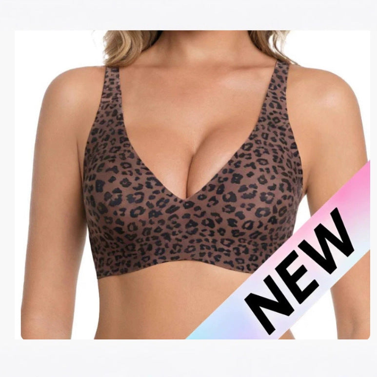 Women's Wireless Bralette with Adjustable Straps ? Seamless Deep V Comfort Bra in 7 Colors & Prints