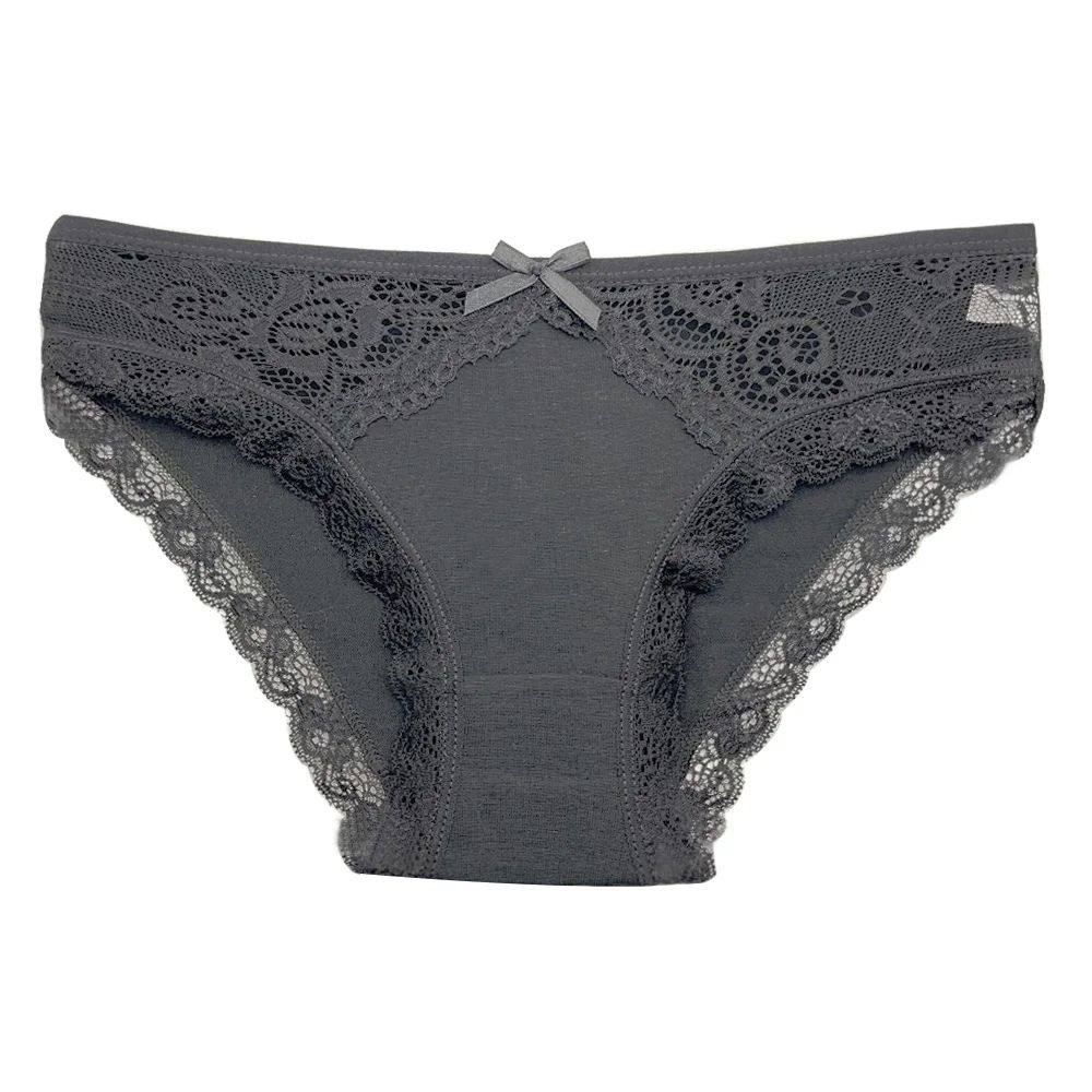 5 PCS Cotton Lace Bow Briefs for Women Soft Low Rise Hipster Panties Set Multicolor Everyday Underwear