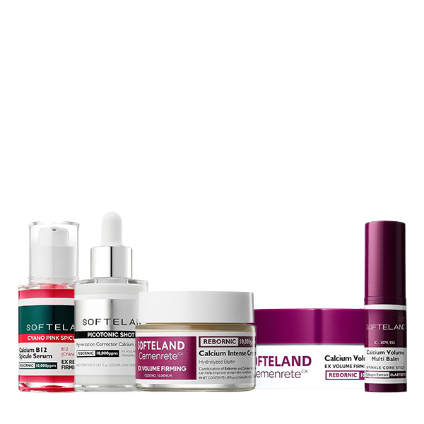 Softeland Cemenrete CX Complete Anti-Aging Skincare Set | Rebornic Calcium B12 Spicule Serum Picotonic Shot Intense Cream & Wrinkle Core Stick ? Full Routine Bundle