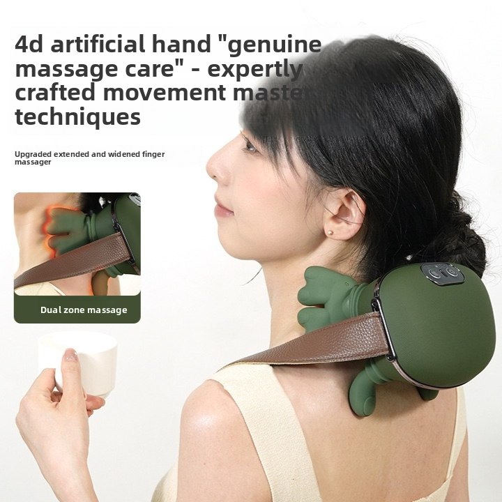 4D Electric Neck Massager - Dual Zone Kneading Pain Relief Device