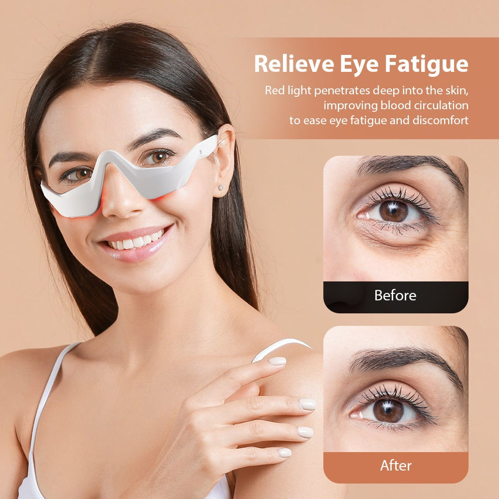 Red Light Eye Massager with EMS & 4 Modes | Anti-Aging Eye Therapy Device for Dark Circles & Puffiness