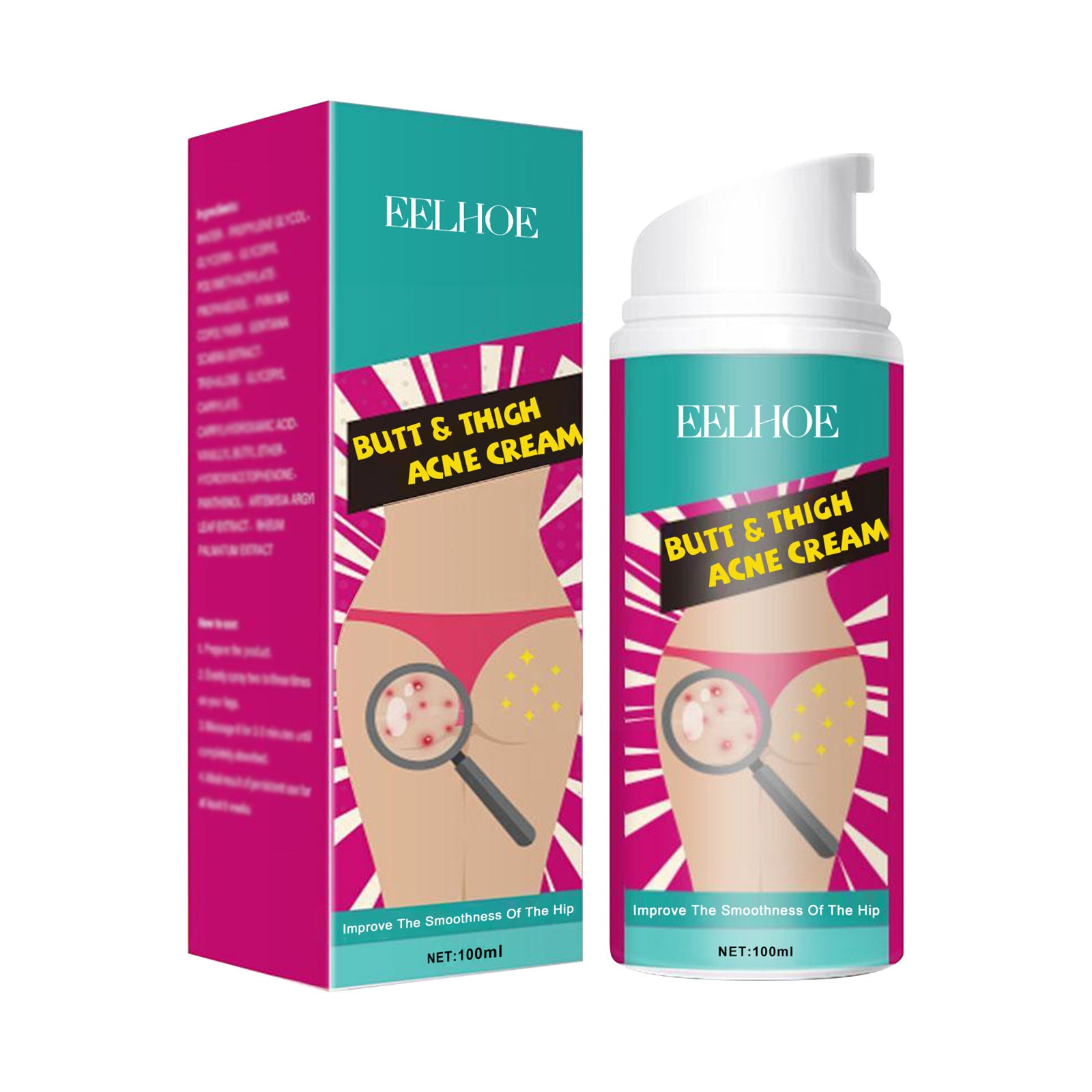 EELHOE Butt & Thigh Acne Cream | Body Blemish Clearing & Skin Smoothing Treatment for Hip & Legs ? 100ml