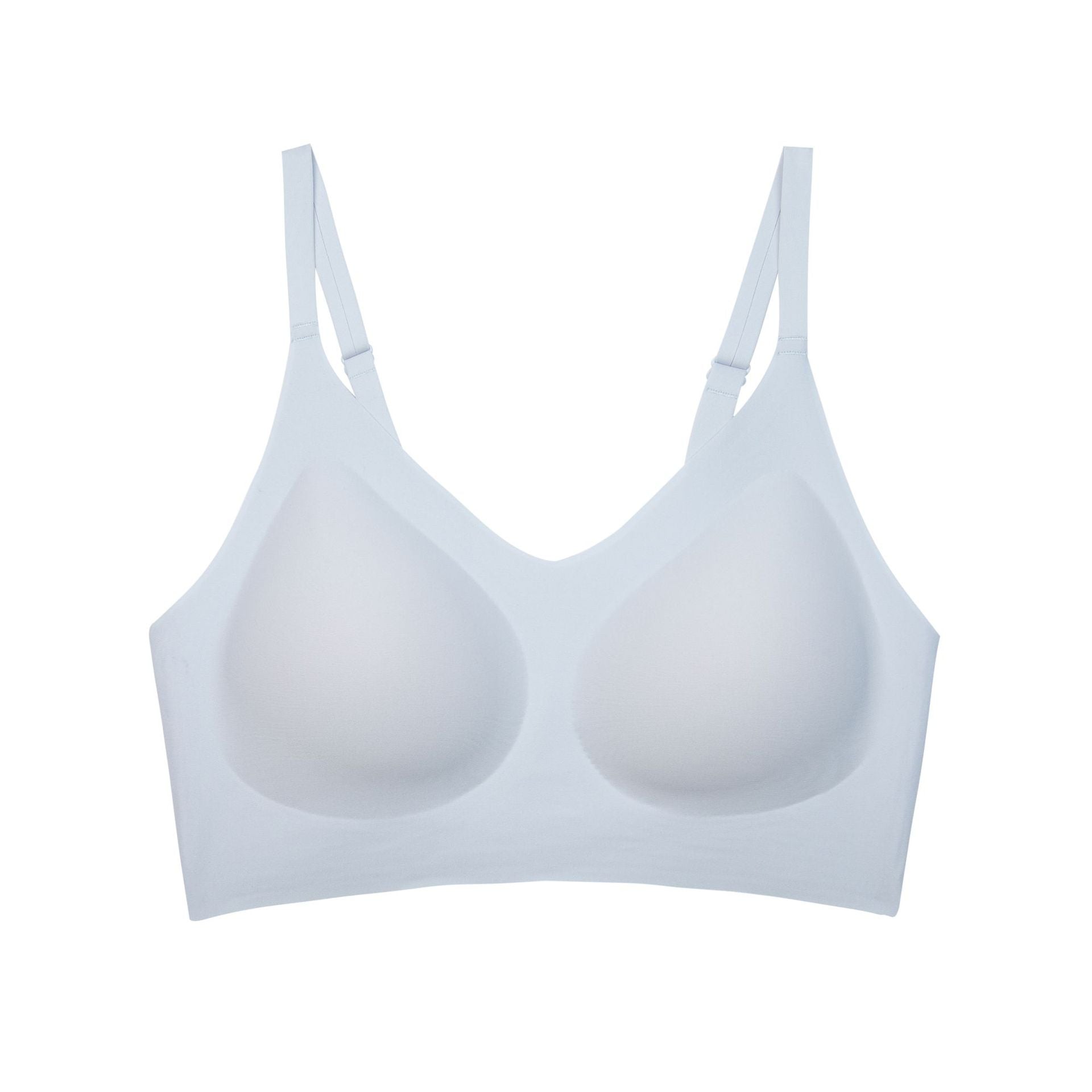 Women's Sage Green Seamless Wireless Bralette with Adjustable Straps, Back Hook and Deep V Neckline for Everyday Wear
